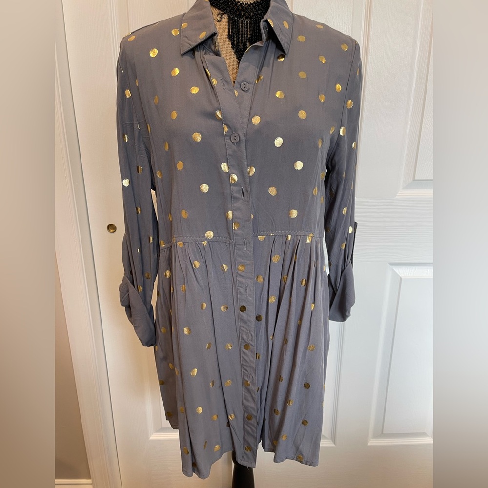 Charcoal, gray with metallic gold ￼